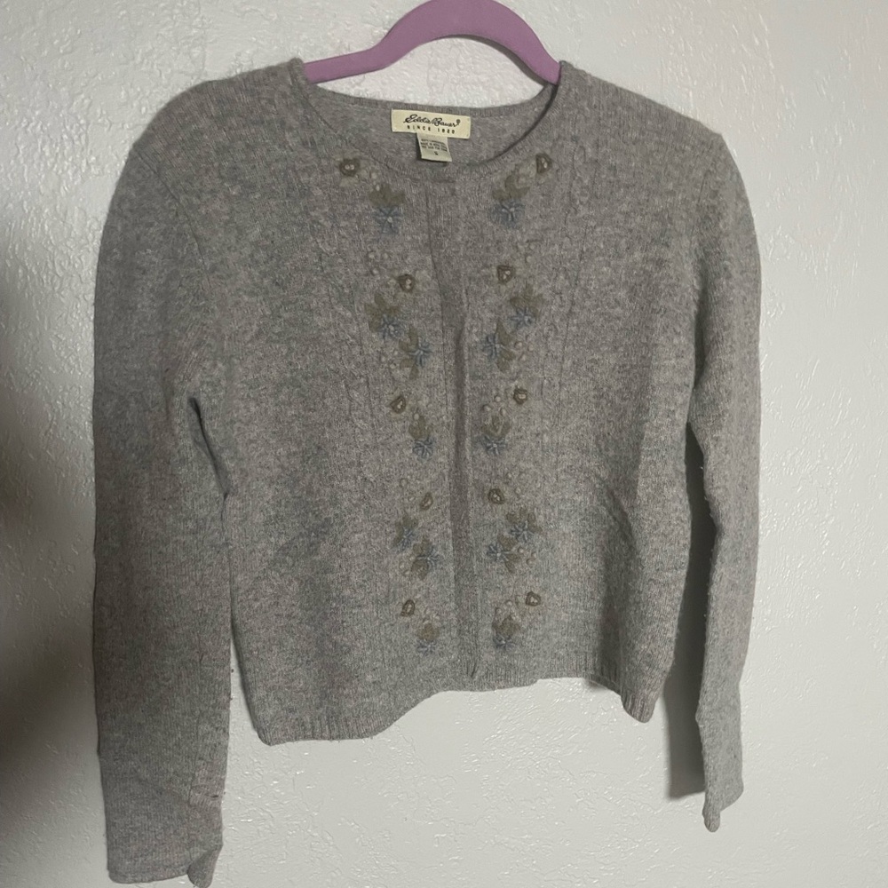 Eddie Bauer 100% Lambswool Cardigan